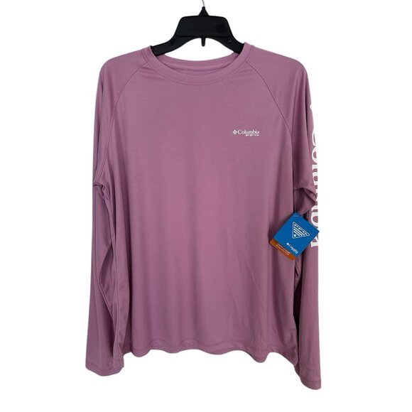 Columbia PFG Tidal Tee II Omni-Shade™ T-Shirt Women's Tiki Pink Long Sleeve XL - Picture 1 of 16
